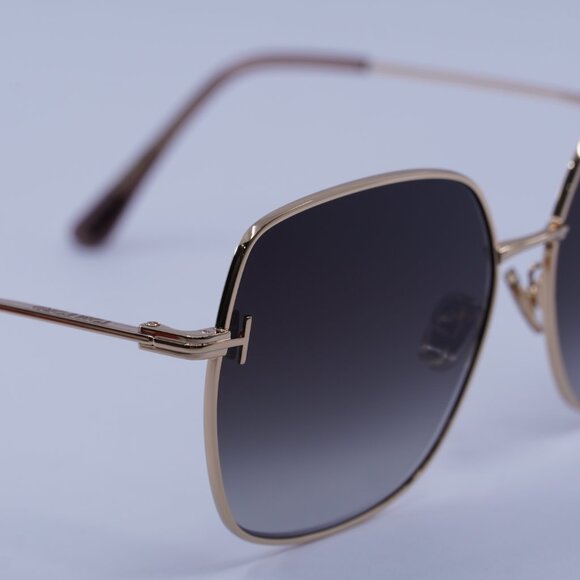 Tom Ford FT1250-K 33B Sunglasses Gold Square Frame, Smoke Gradient Lenses - Picture 8 of 10